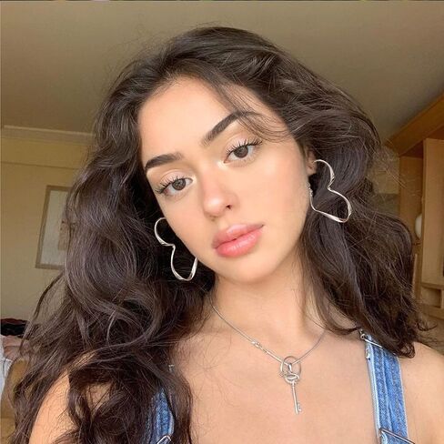 GUROTD أقراط حلقية من الفضة الإسترلينية للنساء 925 فضية كبيرة على شكل قلب أقراط فريدة من نوعها أقراط على شكل قلب الحب خفيفة الوزن أقراط ذهبية مكتنزة للنساء والفتيات in Kuwait