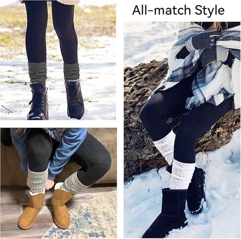 جوارب KEREDA Slouch للنساء جوارب طويلة للغاية بطول الركبة 4 أزواج مقاس 6-11 in Kuwait