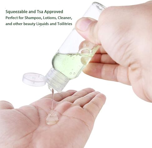 حاويات زجاجات السفر من YICTEK لمستلزمات النظافة المعتمدة من إدارة أمن المواصلات الأمريكية مع حقيبة بحجم كوارتز شفاف، مجموعة زجاجات بلاستيكية قابلة لإعادة الملء للسوائل in Kuwait