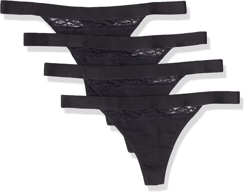 Amazon Essentials Women's Cotton and Lace Thong Underwear, Pack of 4 in Saudi Arabia