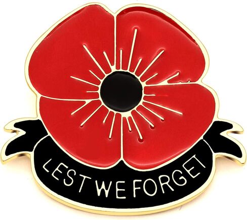 Niceter Lest We Forget Red Poppy Flower Brooch Broach Memorial Day Jewelry (1 قطعة) in Kuwait