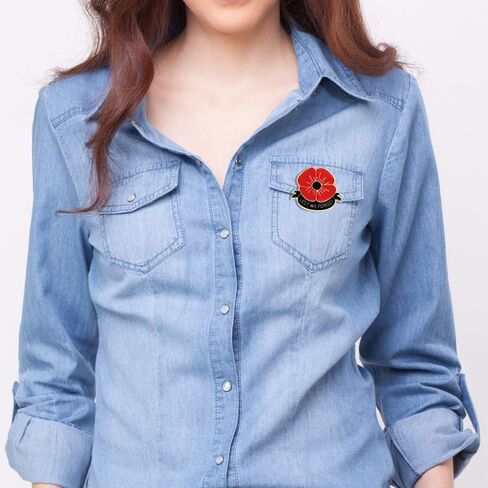 Niceter Lest We Forget Red Poppy Flower Brooch Broach Memorial Day Jewelry (1 قطعة) in Kuwait