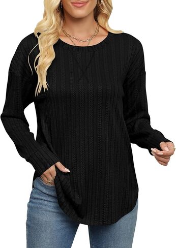 سترة نسائية TFSDOD بأكمام طويلة وسترات أنيقة كاجوال برقبة دائرية وسترات كبيرة الحجم in Kuwait