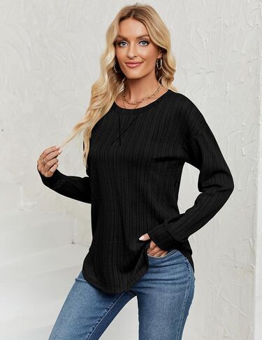 سترة نسائية TFSDOD بأكمام طويلة وسترات أنيقة كاجوال برقبة دائرية وسترات كبيرة الحجم in Kuwait