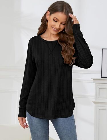 سترة نسائية TFSDOD بأكمام طويلة وسترات أنيقة كاجوال برقبة دائرية وسترات كبيرة الحجم in Kuwait