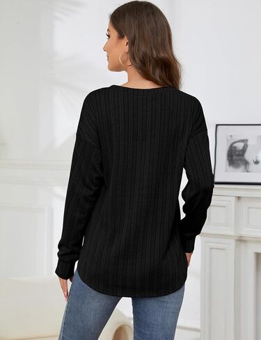 سترة نسائية TFSDOD بأكمام طويلة وسترات أنيقة كاجوال برقبة دائرية وسترات كبيرة الحجم in Kuwait