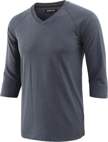DESPLATO Men's Casual Cool 3/4 Sleeve V Neck Active Baseball Sports Running Hiking Gym T Shirts in Kuwait