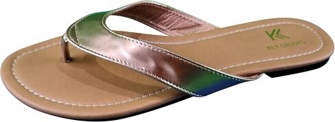 KLY Groups Women's Patent Flip Flops Thong Slip On Flat Open Toe Sandal Shoes in Saudi Arabia