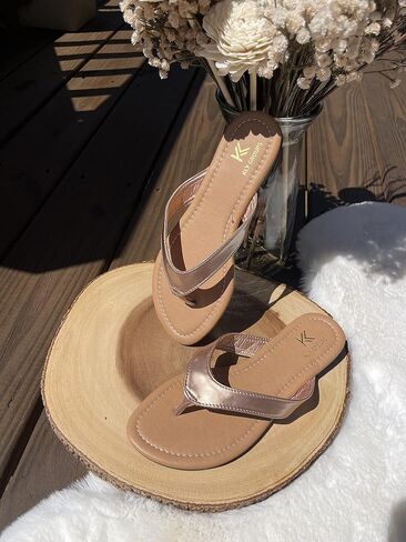 KLY Groups Women's Patent Flip Flops Thong Slip On Flat Open Toe Sandal Shoes in Saudi Arabia