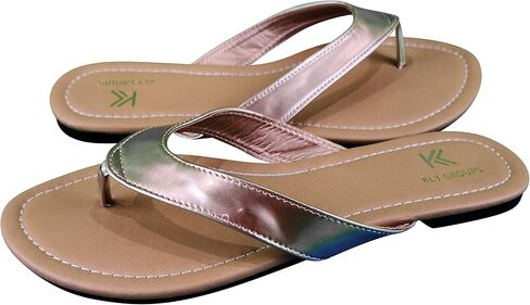 KLY Groups Women's Patent Flip Flops Thong Slip On Flat Open Toe Sandal Shoes in Saudi Arabia