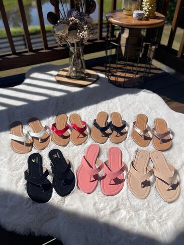 KLY Groups Women's Patent Flip Flops Thong Slip On Flat Open Toe Sandal Shoes in Saudi Arabia