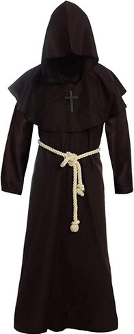 GraduatePro Medieval Hooded Monk Robes, Plague Doctor Costume Tunic Renaissance, Halloween Wizard Sorcerer Cosplay in Kuwait