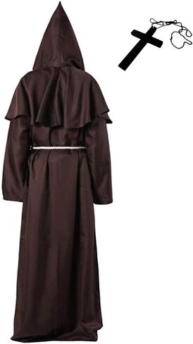 GraduatePro Medieval Hooded Monk Robes, Plague Doctor Costume Tunic Renaissance, Halloween Wizard Sorcerer Cosplay in Kuwait