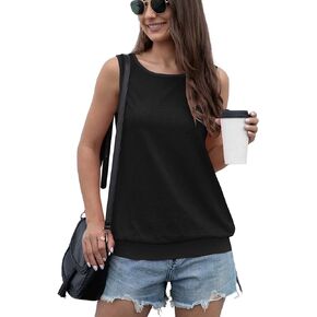 Jouica Women's Summer Sleeveless Wrap Tops Ribbed Layering Tank Tops for Women