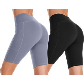 شورت يوجا ناعم للسيدات من LegEnd مكون من قطعتين - شورت عالي الخصر للجري والجري 3 بوصة/ 8 بوصة مع جيوب in Kuwait