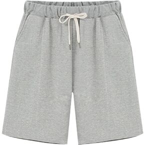 HOW'ON Women's Soft Knit Elastic Waist Jersey Casual Bermuda Shorts with Drawstring in Kuwait