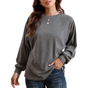 Feiersi Womens Sweatshirts Crew Neck Long Sleeve Shirts Casual Loose Pullover Tops 2022