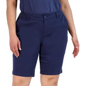 Alivia Ford Twill Tailored Bermuda Short - Cotton Spandex Blend Womens High-Waist Shorts with 2 Pockets