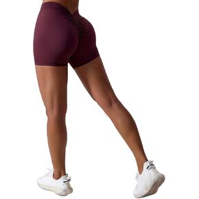 CHANGEZOE Women Viral Low V Back Scrunch Butt Shorts Butt Lifting Workout V-Back Ruched Shorts