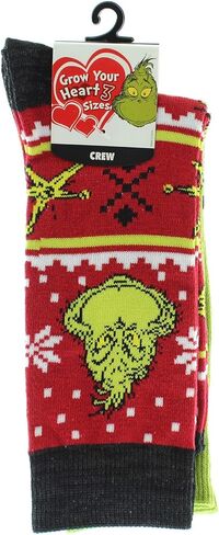 زوج جوارب Dr. Seuss The Grinch Grinchmas للكبار عطلة طاقم الجوارب 2 in Kuwait