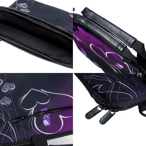 icolor 14.5-15.6 Inch Canvas Laptop Sleeve Bag Messenger Shoulder Case -Purple Butterfly in Kuwait