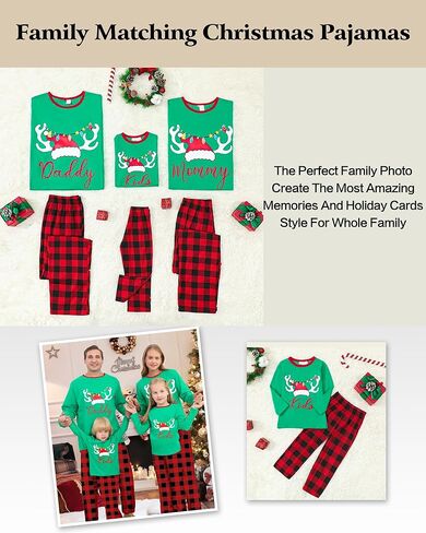 Kucnuzki عيد الميلاد منامة الأسرة بيجامة السراويل Pj مجموعة للنساء الرجال بيبي بوي فتاة الاطفال مطابقة منامة in Kuwait