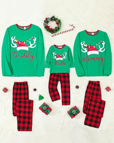 Kucnuzki عيد الميلاد منامة الأسرة بيجامة السراويل Pj مجموعة للنساء الرجال بيبي بوي فتاة الاطفال مطابقة منامة in Kuwait