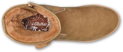 OLUKAI Pa'ina Hulu Women's Winter Boot, Soft Waterproof Leather & Wet Grip Sole, Medial Side Zipper for Easy Slip-On, Comfortable & Cute Style in Kuwait