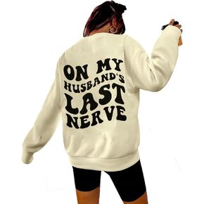 SUPEYA على العصب الأخير لزوجي البلوز المتضخم زوجة الحياة قميص مضحك الساخرة قمصان عادية كم طويل بلايز in Kuwait