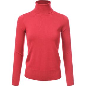 JJ Perfection Women's Stretch Knit Turtle Neck Long Sleeve Pullover Sweater