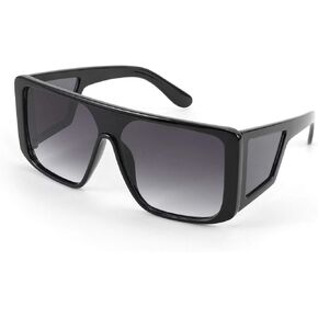 FEISEDY Rectangle Oversized Shield Sunglasses for Women Men Futuristic Rectangula Flat Top One Piece Shades B9037