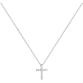 BLBLJERY Small Cross Necklaces for Women Simulated Diamond Cross Pendant Dainty Cross Necklace Cubic Zirconia Cross Necklace for Women