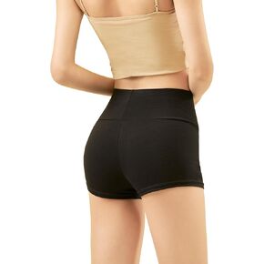 Daydance Black Cotton Women Ballet Shorts for Dance, Yoga, Workout, Volleyball, Gymnastics