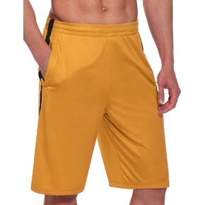 BALEAF Men's Basketball Shorts Long with Zipper Pockets Quick Dry Workout Training Drawstrings 11"