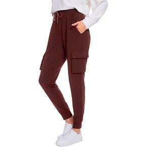 CRZ YOGA Womens Sweatpants Lightweight Cotton Cargo Joggers with 6 Pockets High Waisted Super Soft Casual Sweat Pants