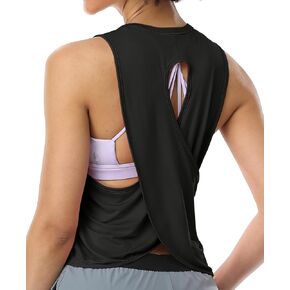 icyzone Workout Tank Tops for Women, Open Back Athletic Tanks, Yoga Crop Tops, Gym Fitness Shirts in Kuwait
