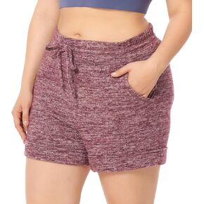 ZERDOCEAN Women's Plus Size 5" Casual Lounge Yoga Sports Shorts Pajama Walking Athletic Shorts Activewear with Pockets