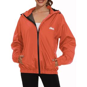 OSTOO Women's Running Cycling Lightweight Rain Jacket Waterproof with Hood Hiking Wind Breakers Pullover in Kuwait