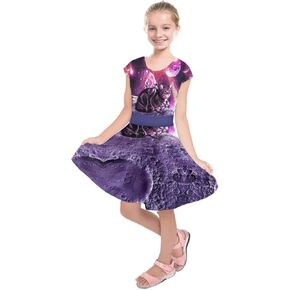 فستان PattyCandy Girls Celestial Sky Galaxy Art Starry Night Designs كاجوال بأكمام قصيرة، المقاس: 2-16