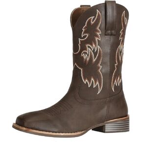 J's.o.l.e Cowboy Boots for Men Wide Square Toe Mid Calf Rodeo Country Western Boots in Saudi Arabia