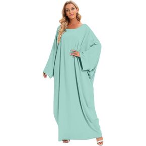 IDOPIP Abayas for Women Muslim Dress with Hijab, One-Piece Long Sleeve Islamic Prayer Dress with Khimar Jilbab Kaftan Clothes in Kuwait