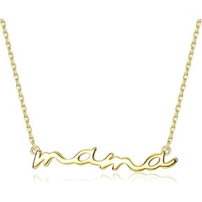 MILACOLATO Mama Necklace 925 Sterling Silver Mother Necklace 18K White Gold Plated Mom Necklaces Mother's Day Gifts for Mom New Mum Grandma Women Wife