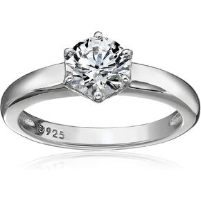 Amazon Collection Sterling Silver Solitaire Ring set with Round Infinite Elements Cubic Zirconia in Saudi Arabia