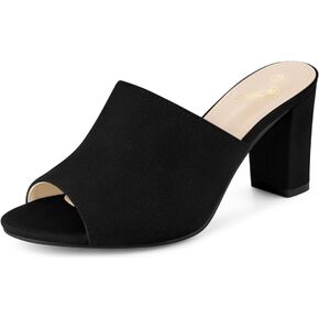 Perphy Slip on Chunky Heels Mules Slide Sandals for Women