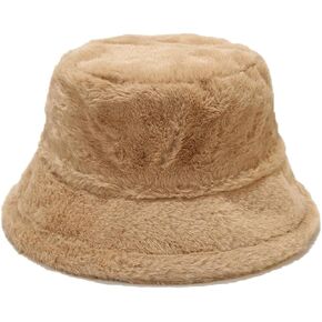 Couple's Winter Bucket Hat Warm Plush Fisherman Hat Solid Color Bucket Hats