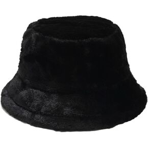 Couple's Winter Bucket Hat Warm Plush Fisherman Hat Solid Color Bucket Hats