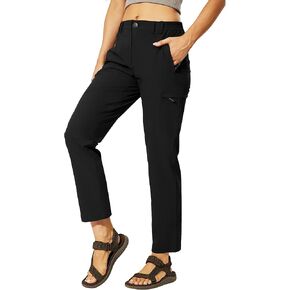Haimont Women's Hiking Cargo Pants Quick Dry Lightweight Ripstop Stretch Nylon Travel Pants with Zip Pockets Water Repellent