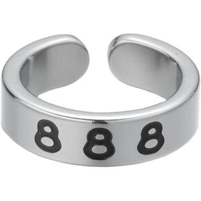 Jukoclut Stainless Steel Angel Number Open Rings for Women Jewelry Gifts