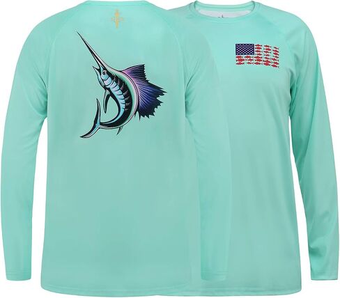 HDE Fishing Shirts for Men Long Sleeve UPF 50 Sun Protection Quick-Dry Outdoor Performance T-Shirt in Kuwait