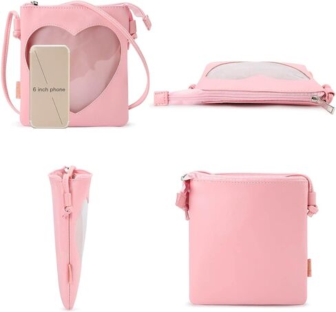 حقيبة STEAMEDBUN Ita حقيبة كروس على شكل قلب صغيرة بمحفظة Ita حقيبة دبوس للرسوم المتحركة in Kuwait